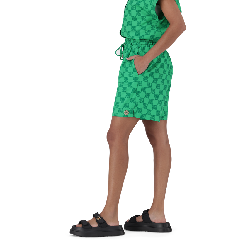 AYRA EMERALD ALLOVER PRINTED LOGO SHORTS