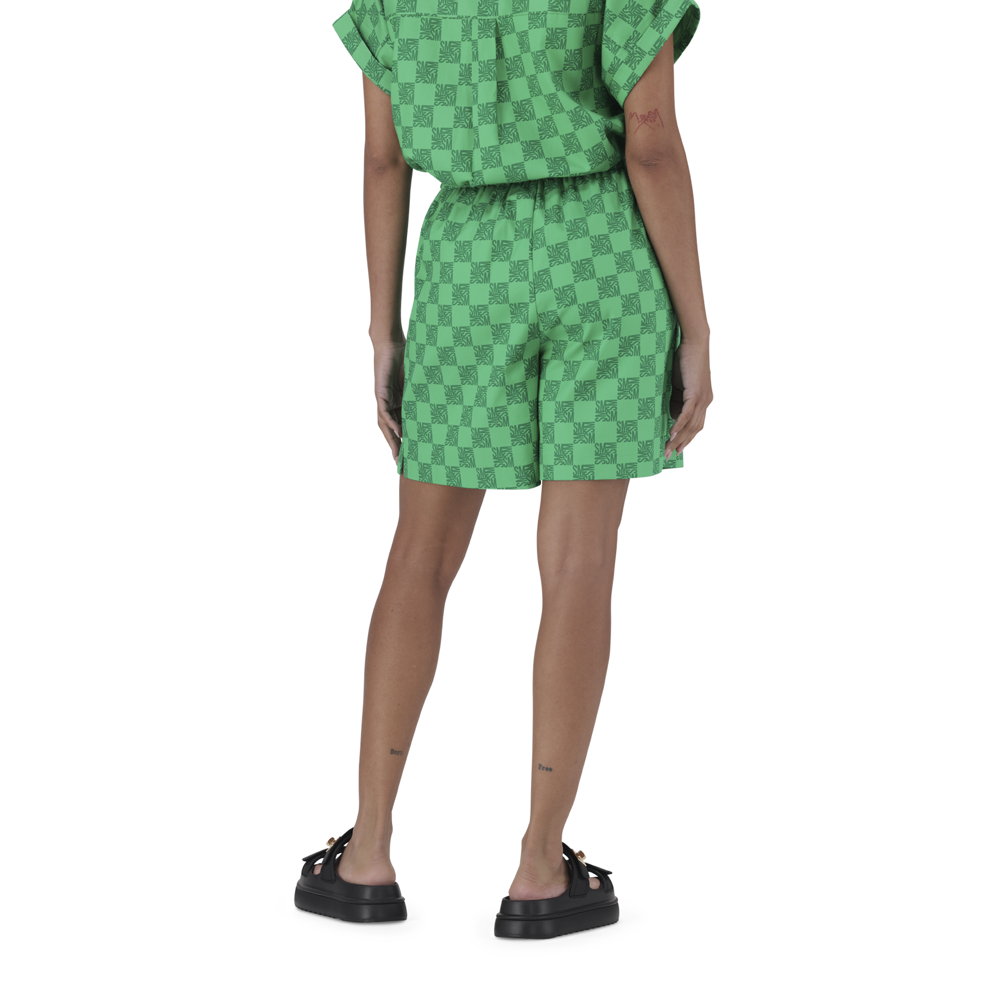 AYRA EMERALD ALLOVER PRINTED LOGO SHORTS