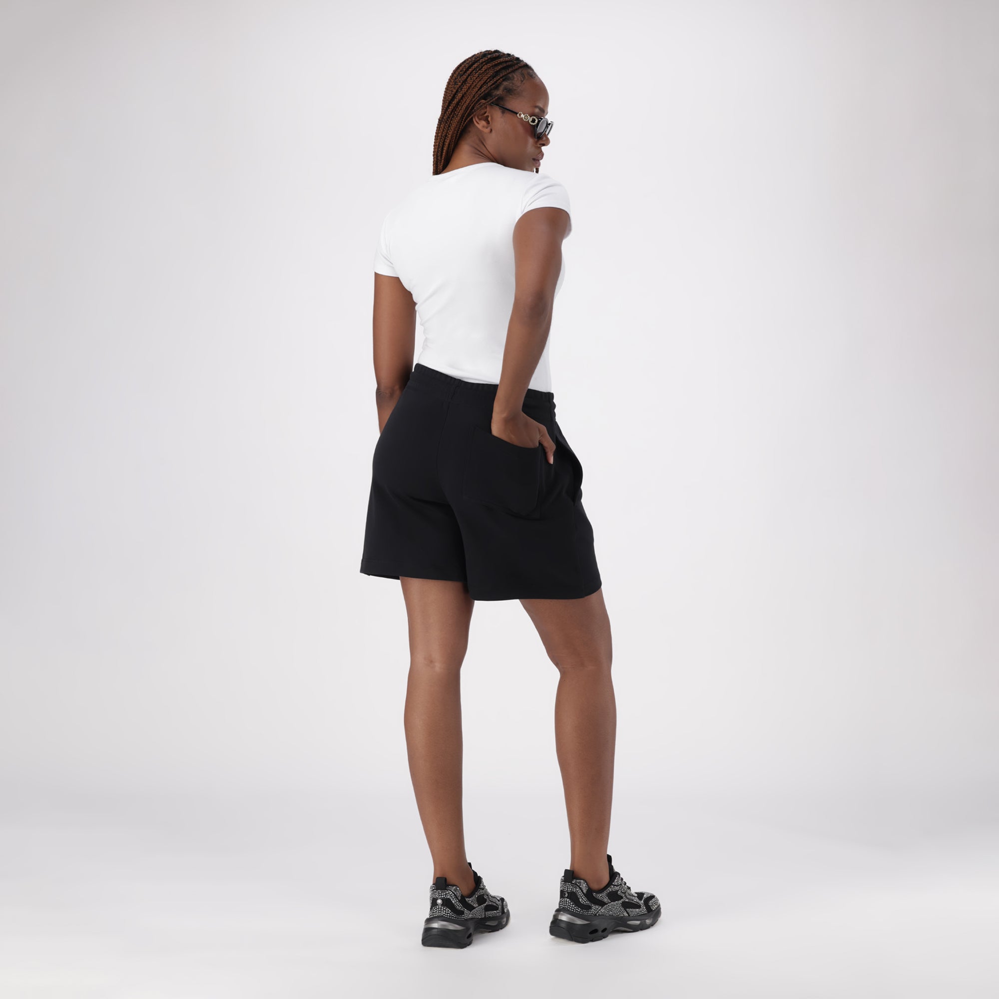 BEVERLY BLACK JOGGER SHORTS - view 5