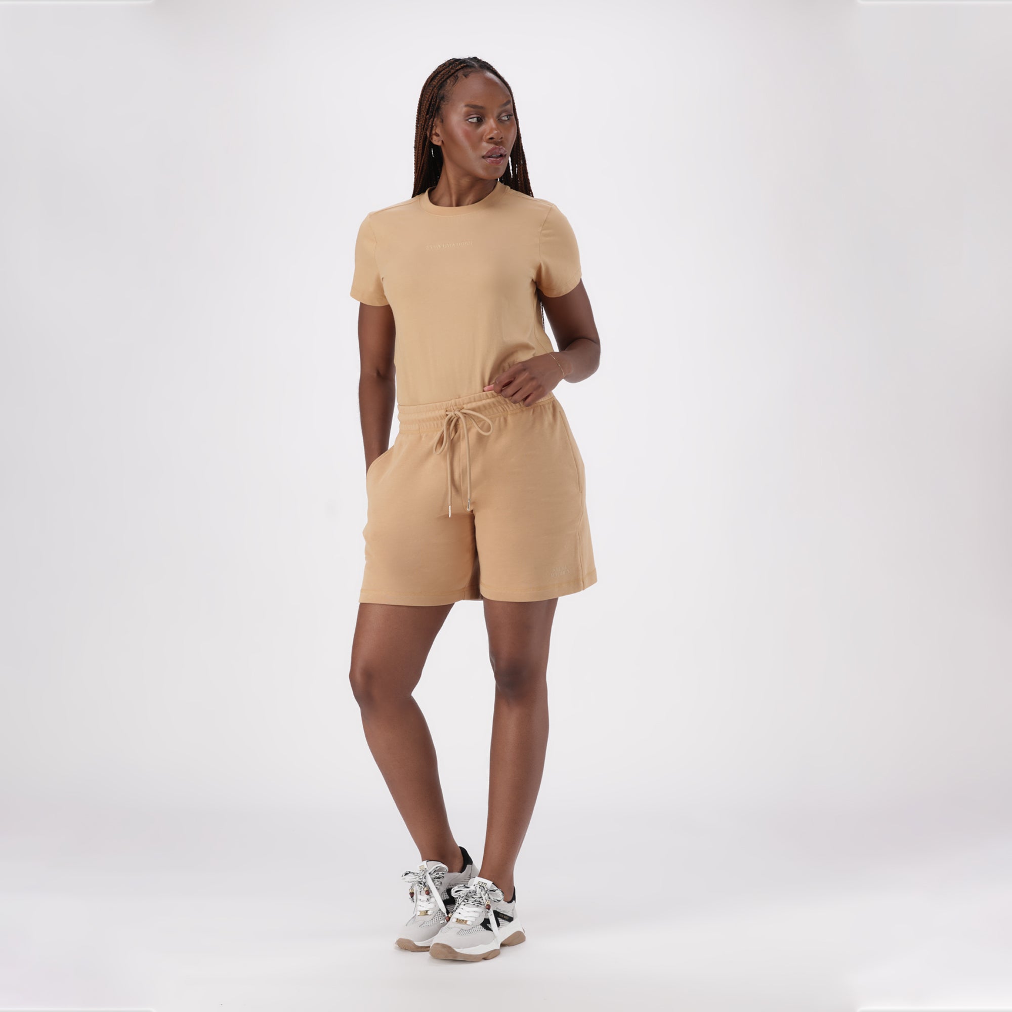 BEVERLY TAN JOGGER SHORTS - view 3