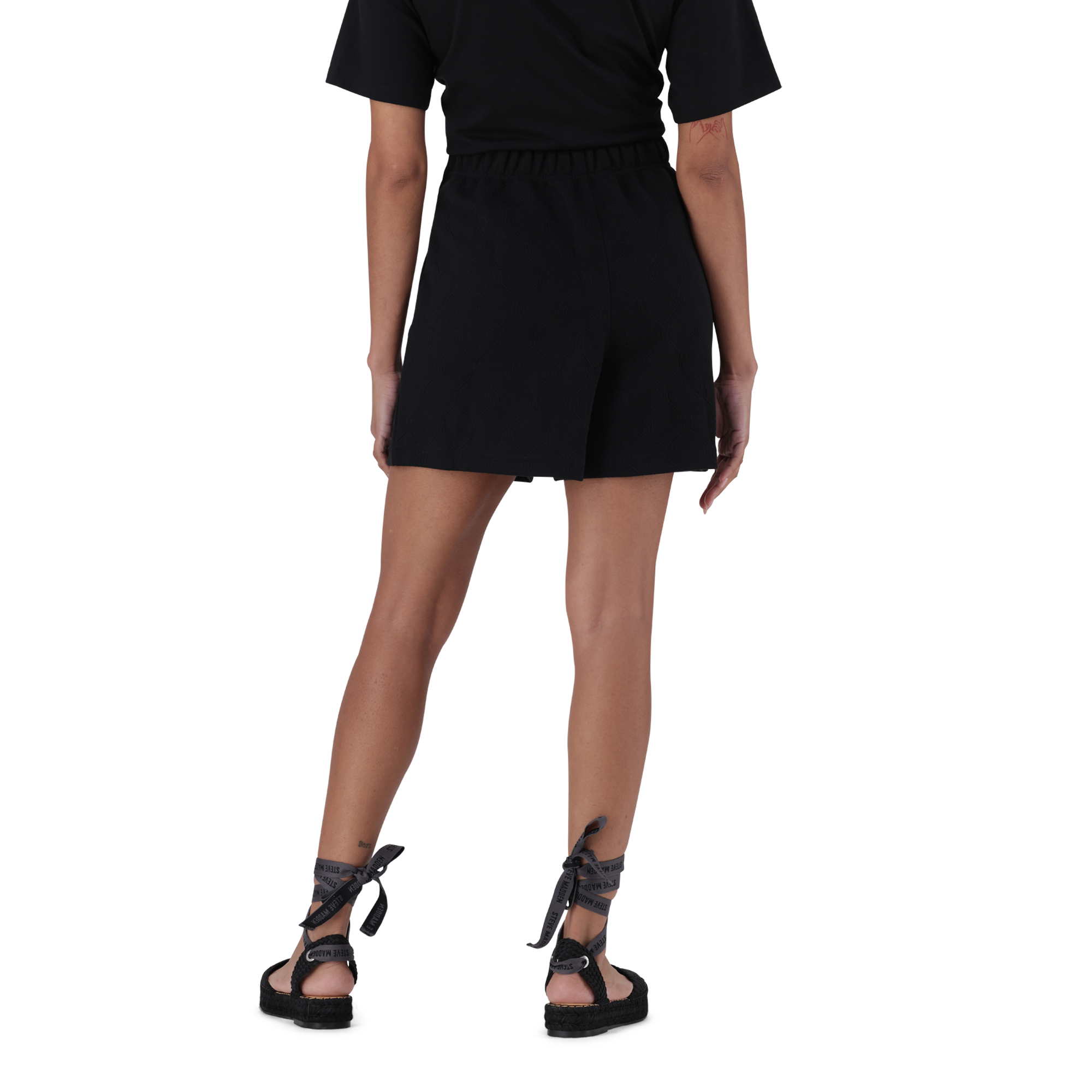 HOLLY BLACK HIGH WAISTED SHORTS WITH POPPERS