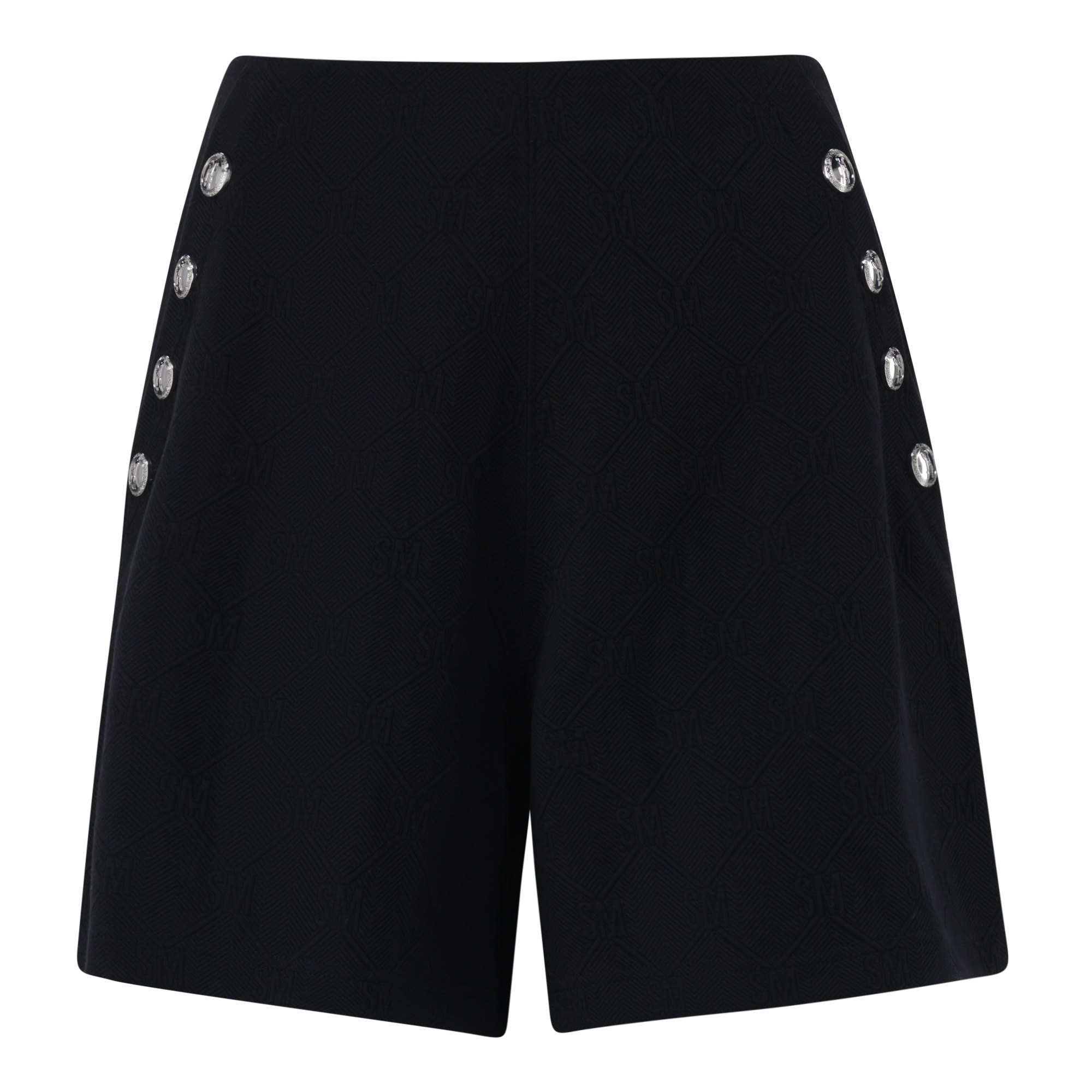 HOLLY BLACK HIGH WAISTED SHORTS WITH POPPERS