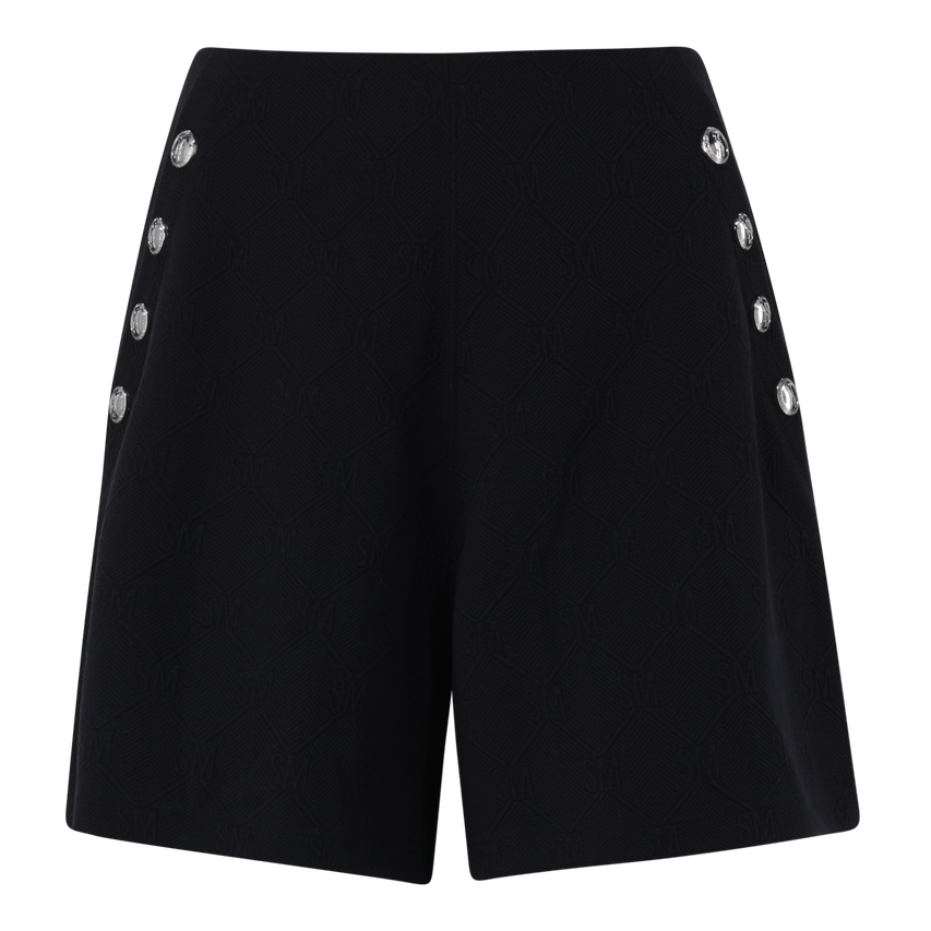 HOLLY BLACK HIGH WAISTED SHORTS WITH POPPERS