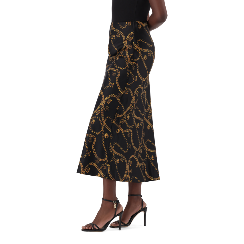 ASHA BLACK BIAS MIDAXI SKIRT