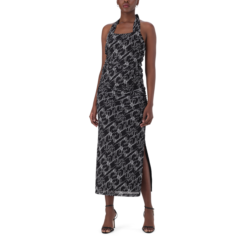 PEYTON BLACK MESH MIDAXI SKIRT