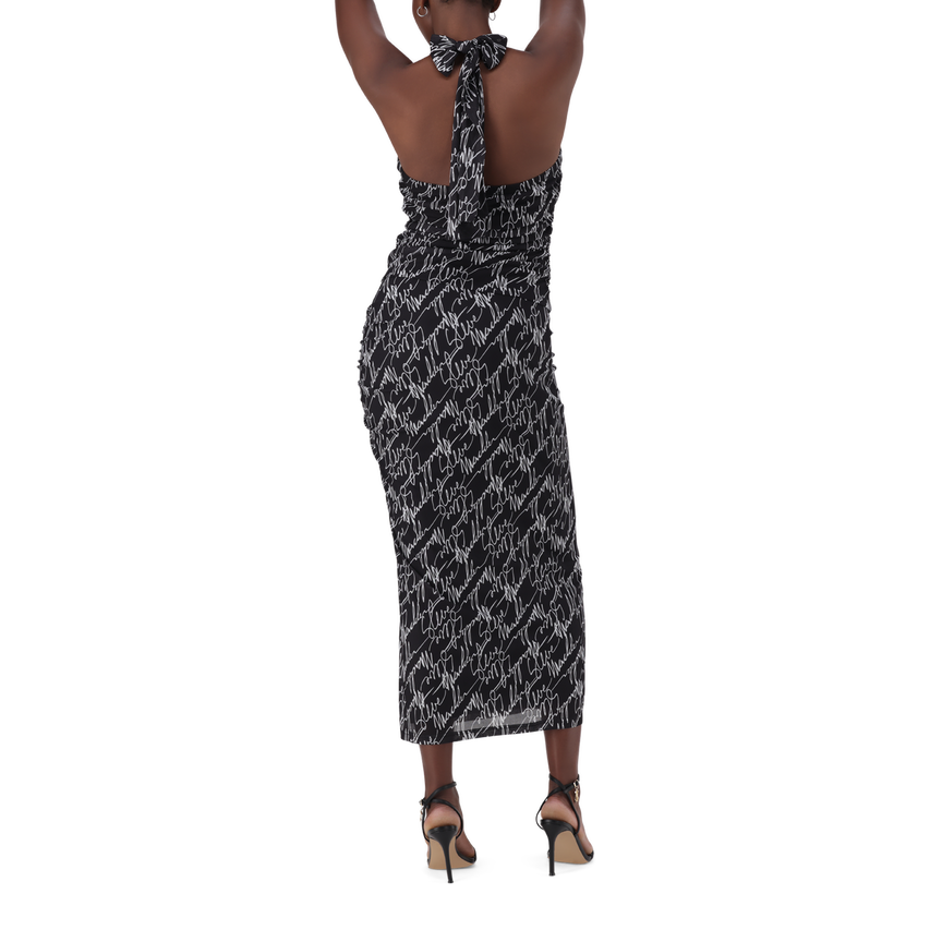 PEYTON BLACK MESH MIDAXI SKIRT