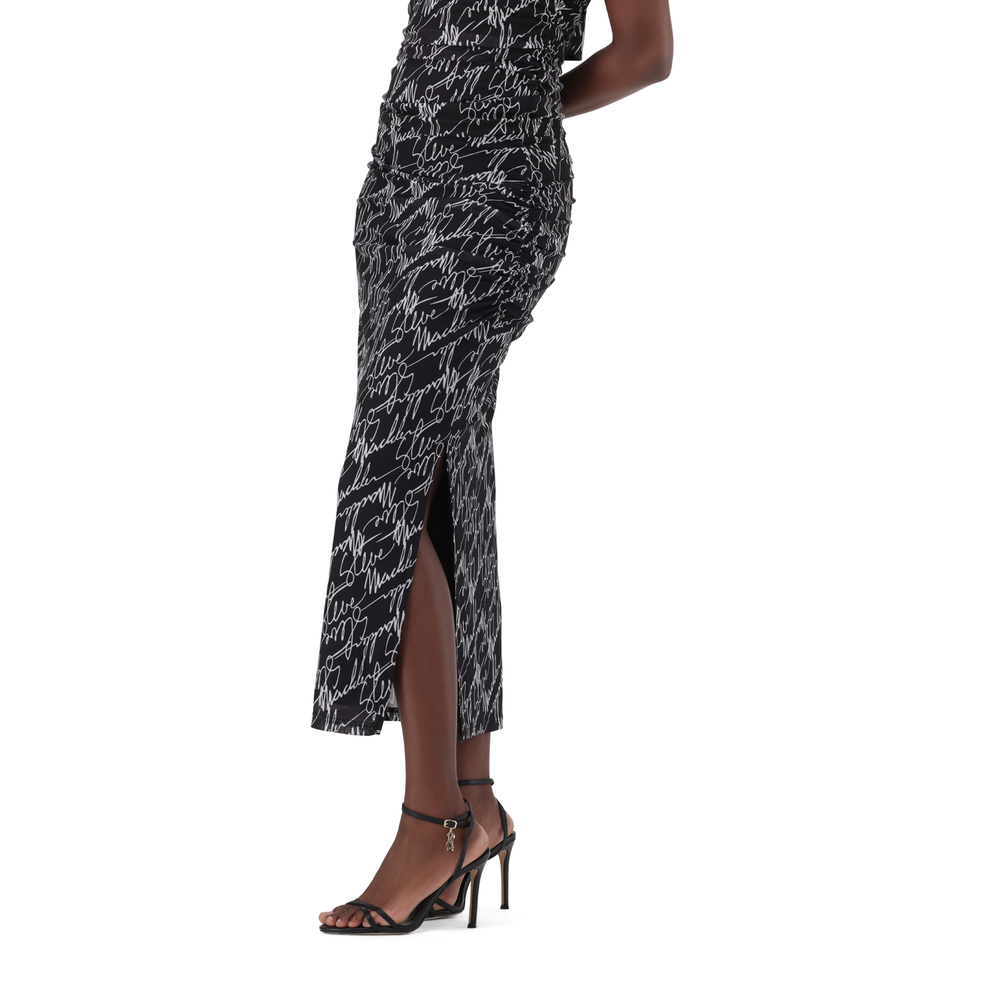 PEYTON BLACK MESH MIDAXI SKIRT