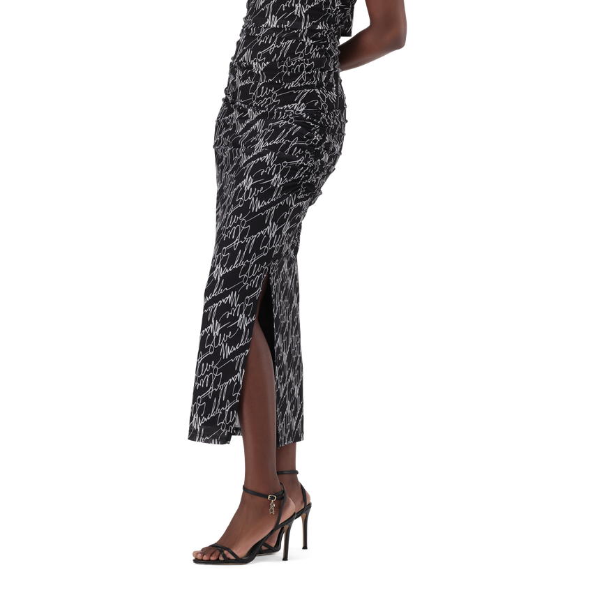 PEYTON BLACK MESH MIDAXI SKIRT