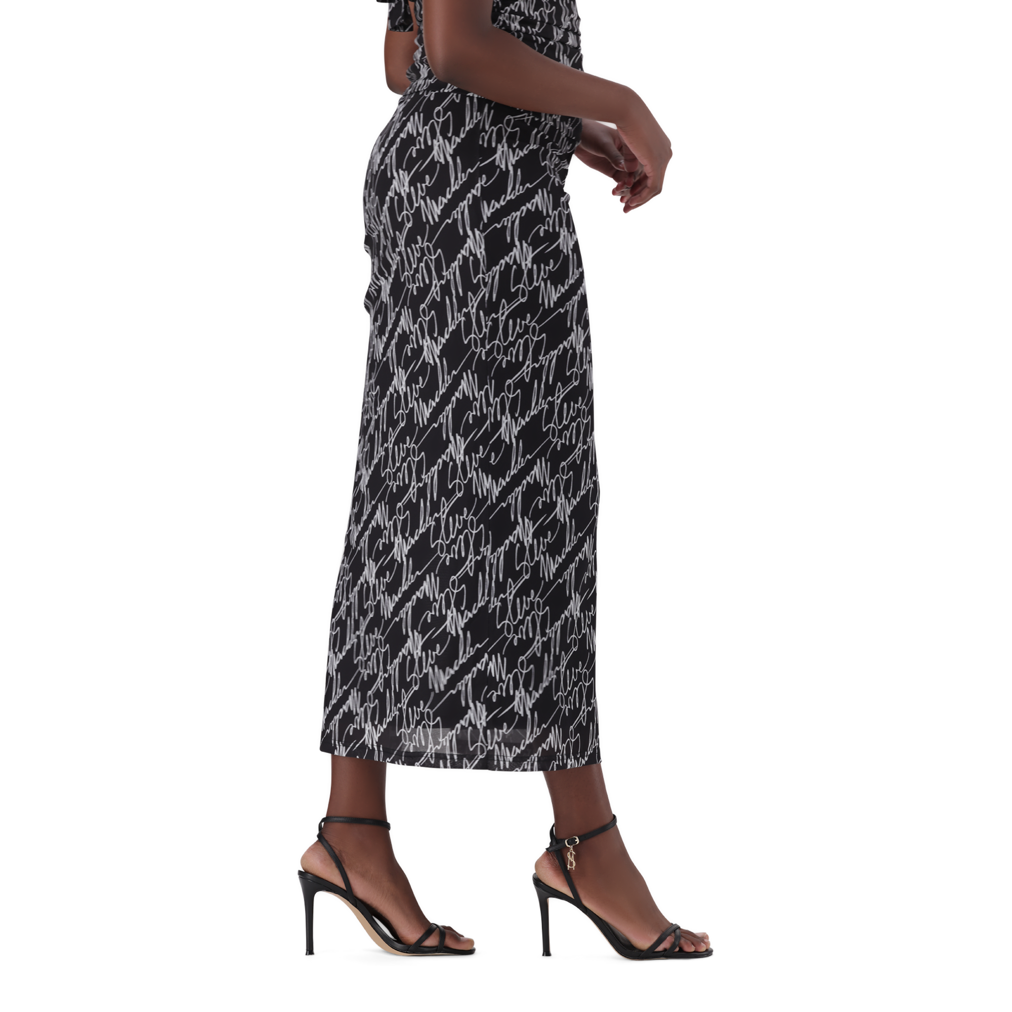 PEYTON BLACK MESH MIDAXI SKIRT