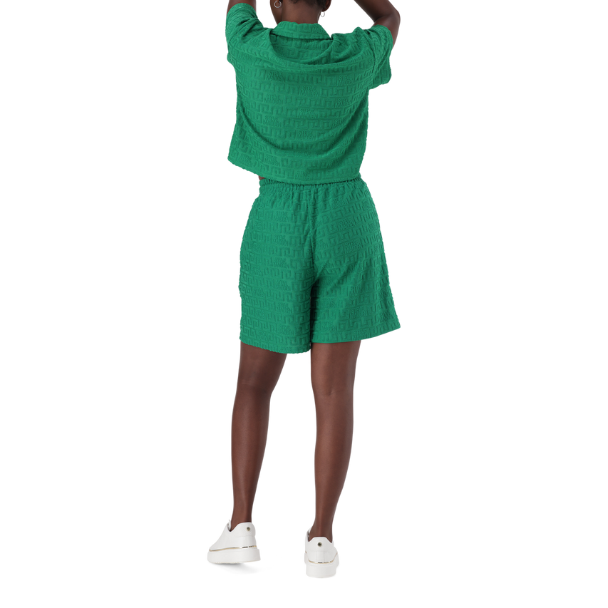 BELLA EMERALD EMBOSSED LOGO JOGGER SHORTS