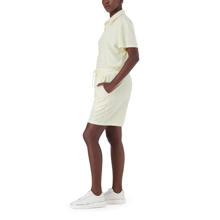 BELLA LEMON EMBOSSED LOGO JOGGER SHORTS