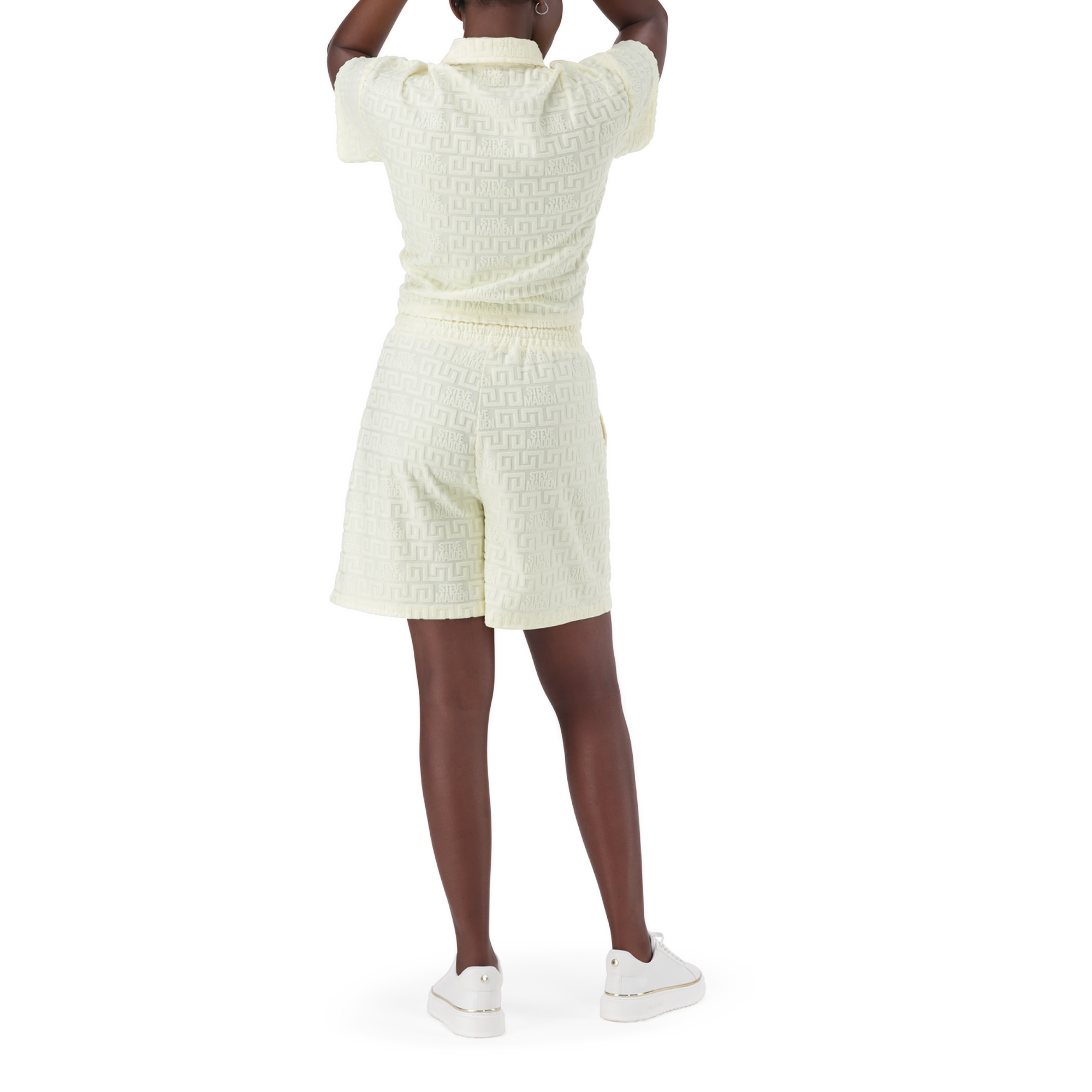 BELLA LEMON EMBOSSED LOGO JOGGER SHORTS