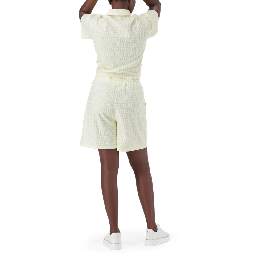 BELLA LEMON EMBOSSED LOGO JOGGER SHORTS