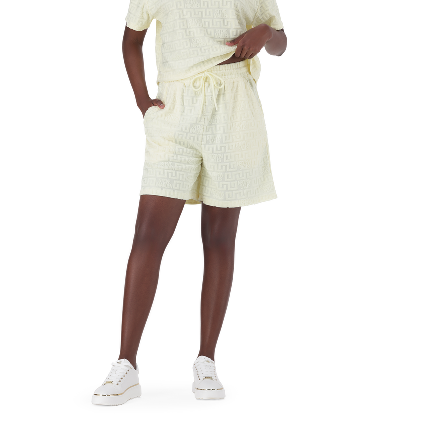 BELLA LEMON EMBOSSED LOGO JOGGER SHORTS