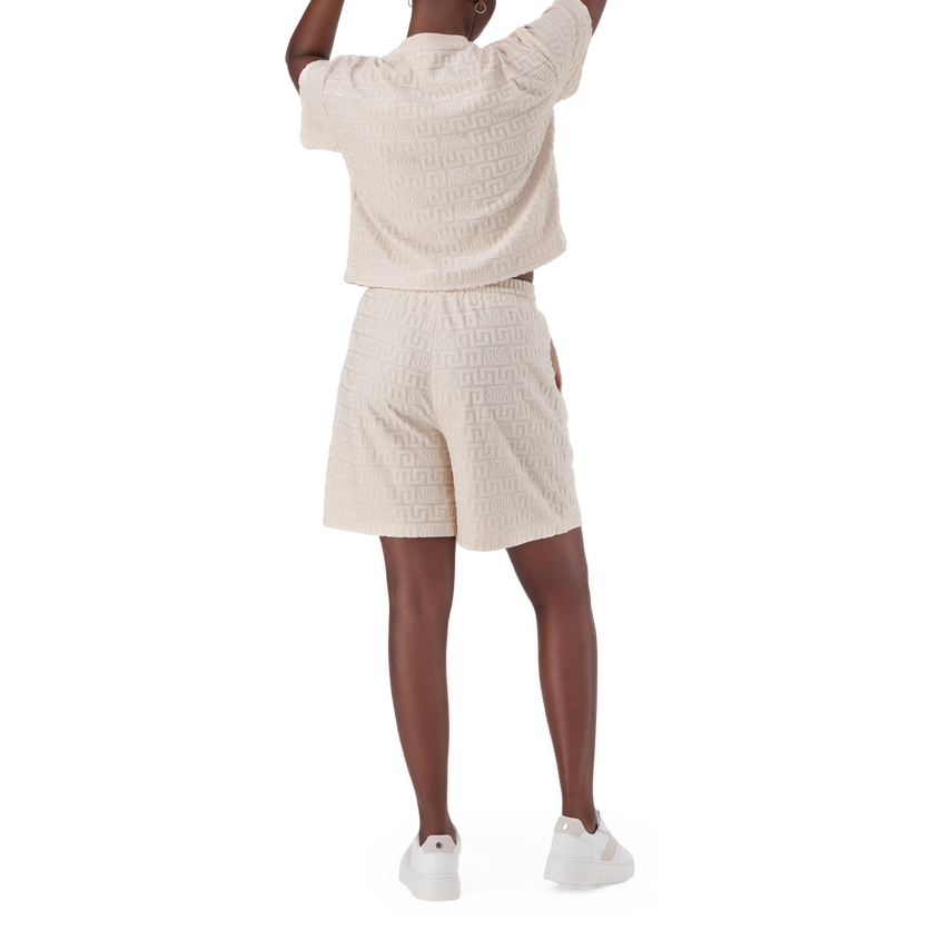 BELLA STONE EMBOSSED LOGO JOGGER SHORTS