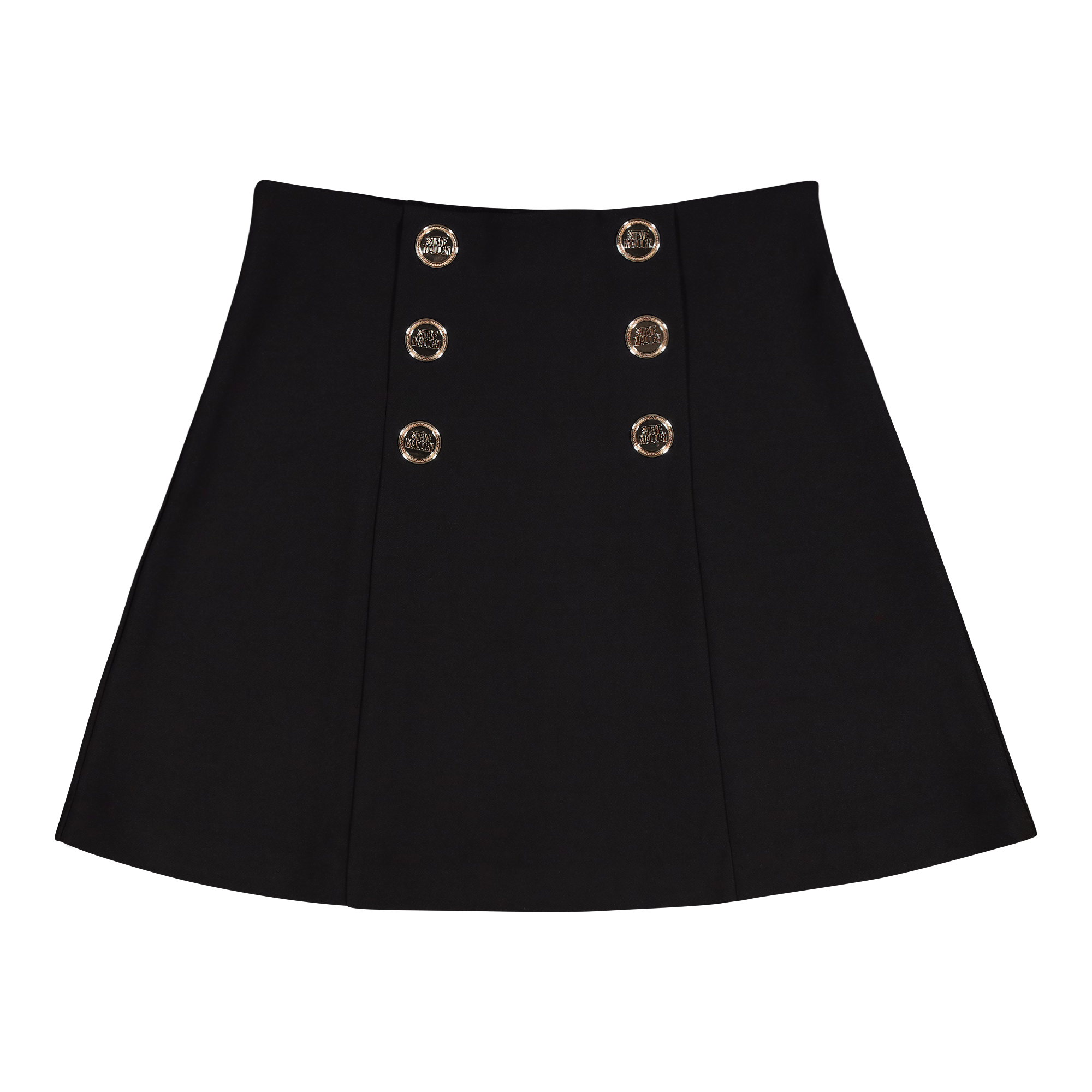 LISA BLACK SHORT SKIRT WITH BUTTONS - view 5