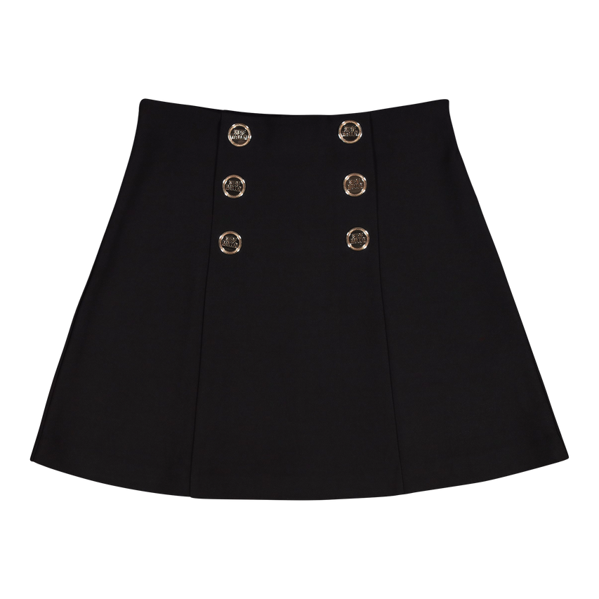 LISA BLACK SHORT SKIRT WITH BUTTONS - view 5