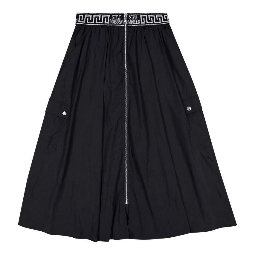BETTY BLACK FIT & FLARE CARGO SKIRT