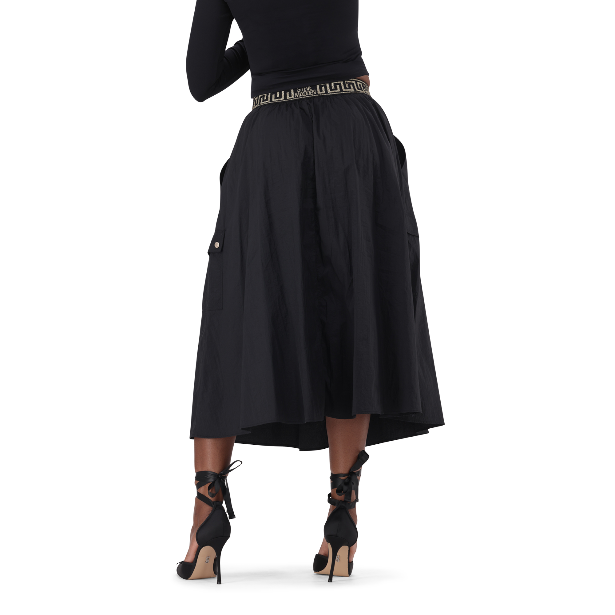 BETTY BLACK FIT & FLARE CARGO SKIRT - view 6