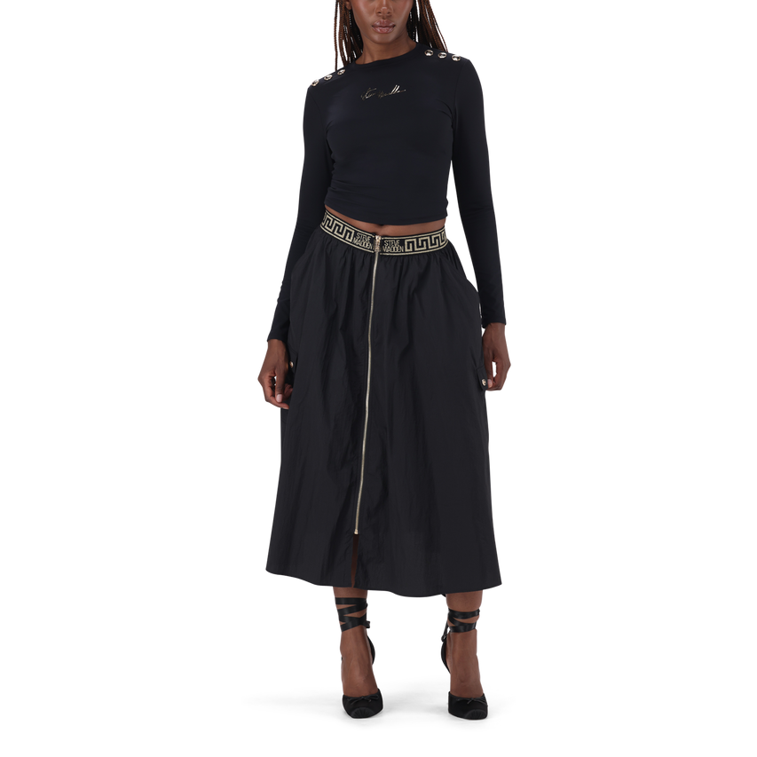 BETTY BLACK FIT & FLARE CARGO SKIRT - view 3