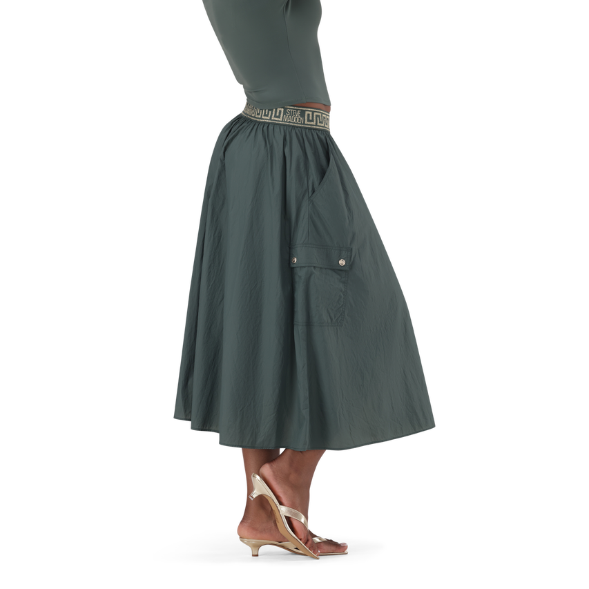 BETTY DARK SAGE FIT & FLARE CARGO SKIRT - view 4