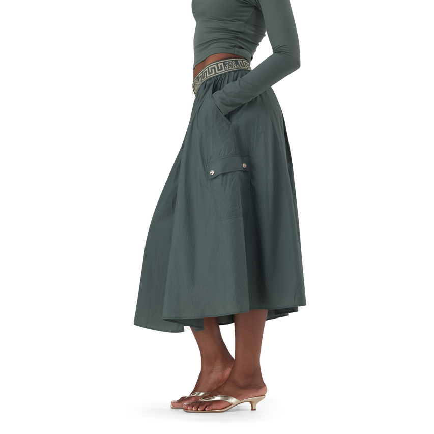 BETTY DARK SAGE FIT & FLARE CARGO SKIRT - view 3