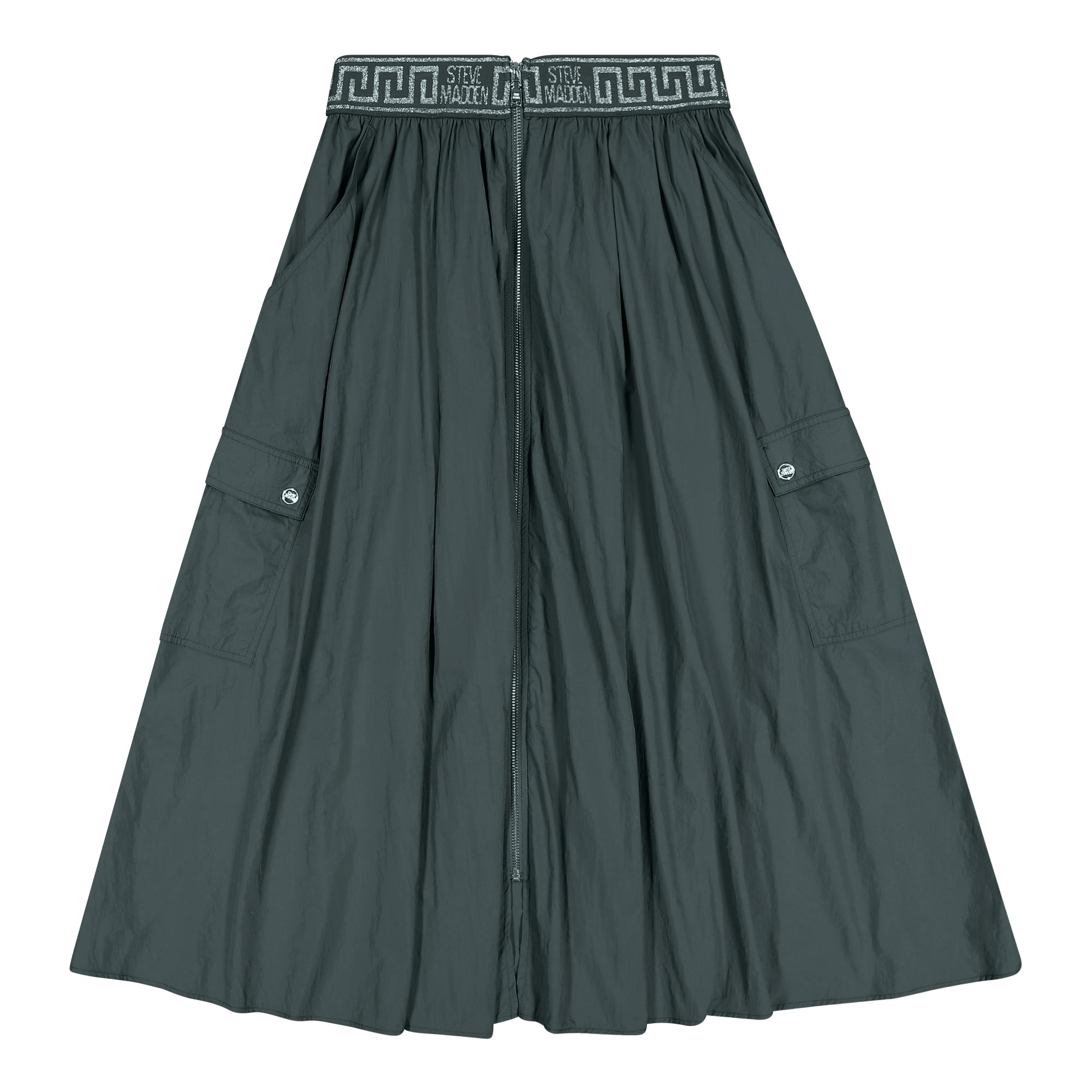 BETTY DARK SAGE FIT & FLARE CARGO SKIRT