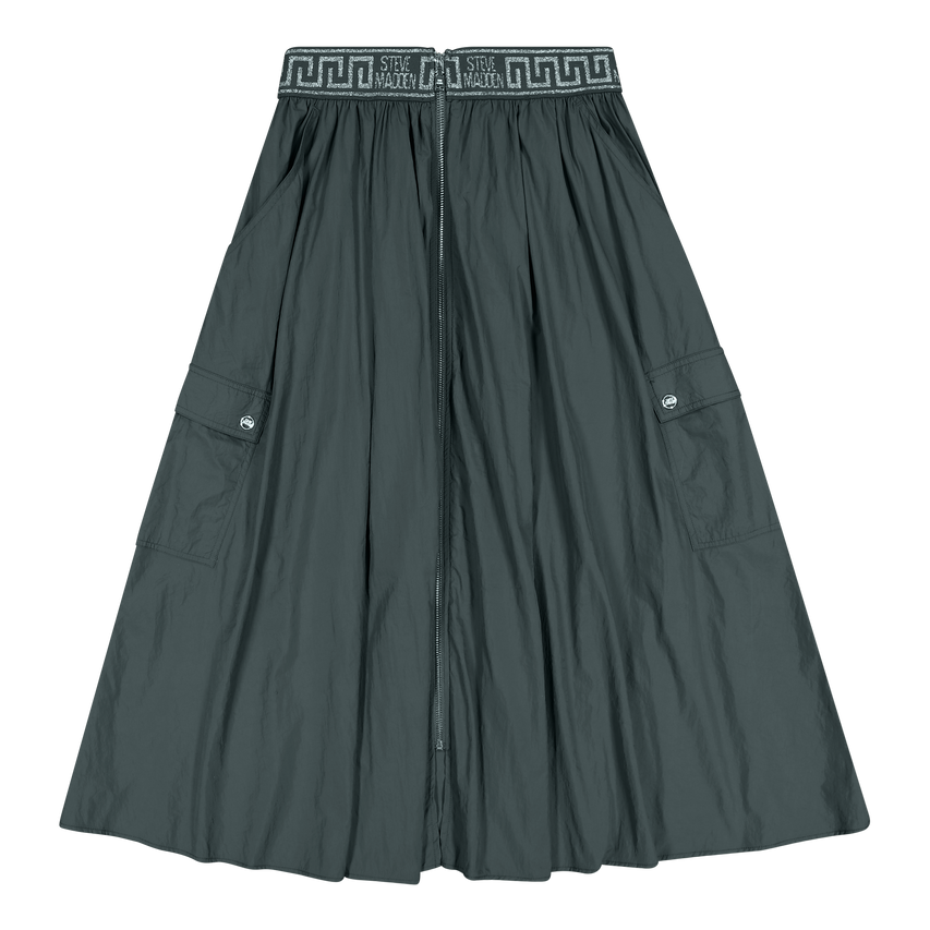 BETTY DARK SAGE FIT & FLARE CARGO SKIRT
