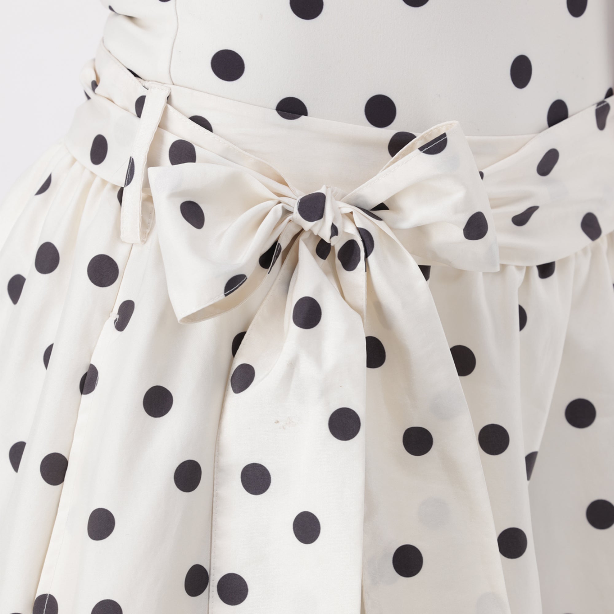 AUTUMN WHITE/BLACK POLKA DOT MIDI SKIRT - view 4