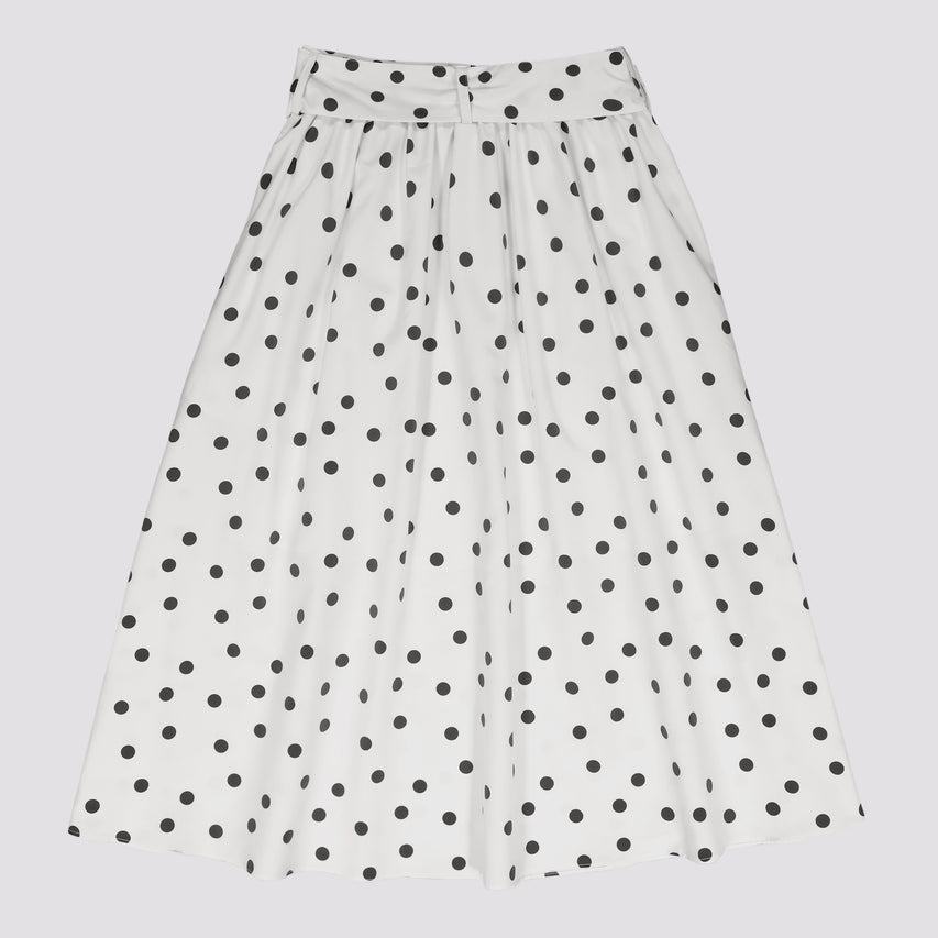AUTUMN WHITE/BLACK POLKA DOT MIDI SKIRT - view 10