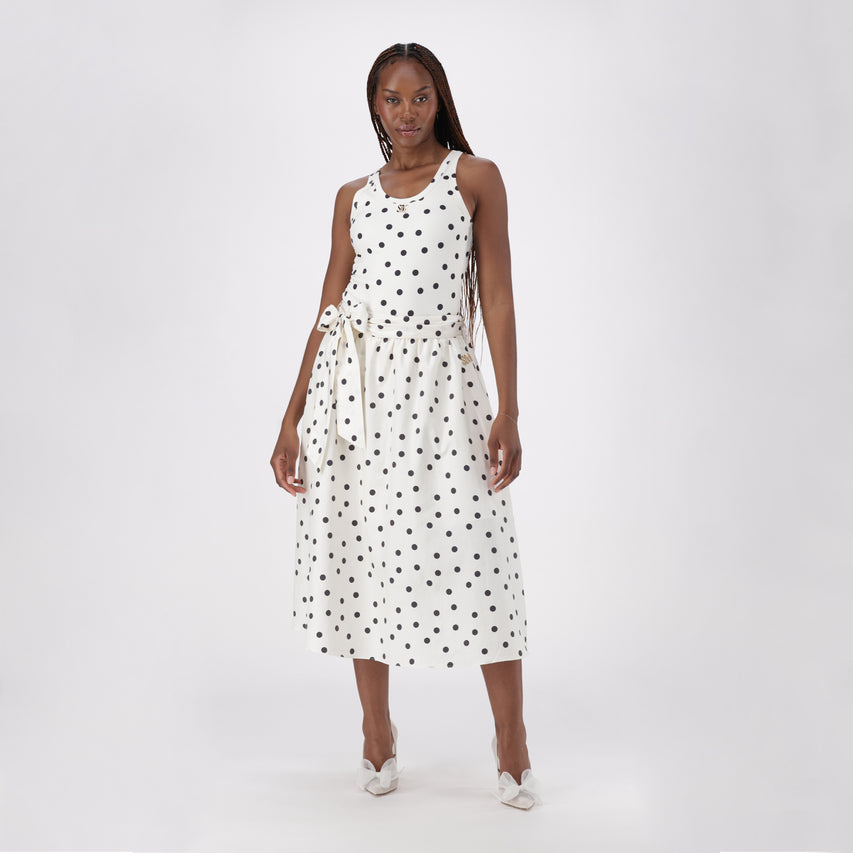 AUTUMN WHITE/BLACK POLKA DOT MIDI SKIRT - view 6