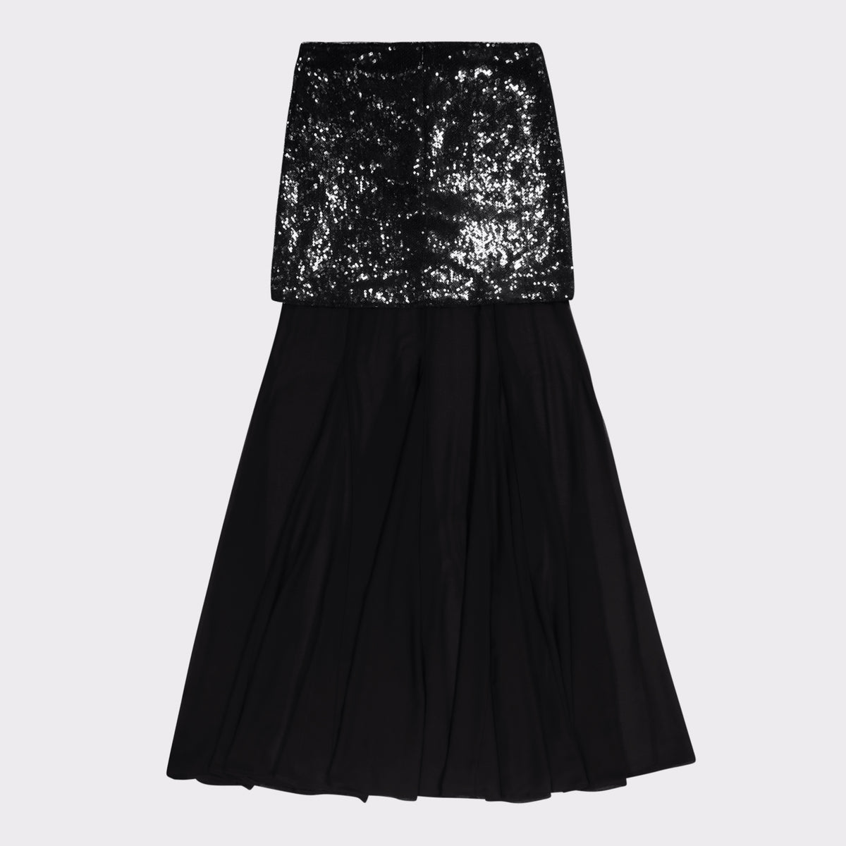 DONNA BLACK SEQUIN EMBELLISHED CHIFFON MAXI SKIRT - view 5