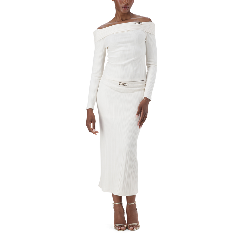 DIANE CREAM MIDI MODAL SKIRT