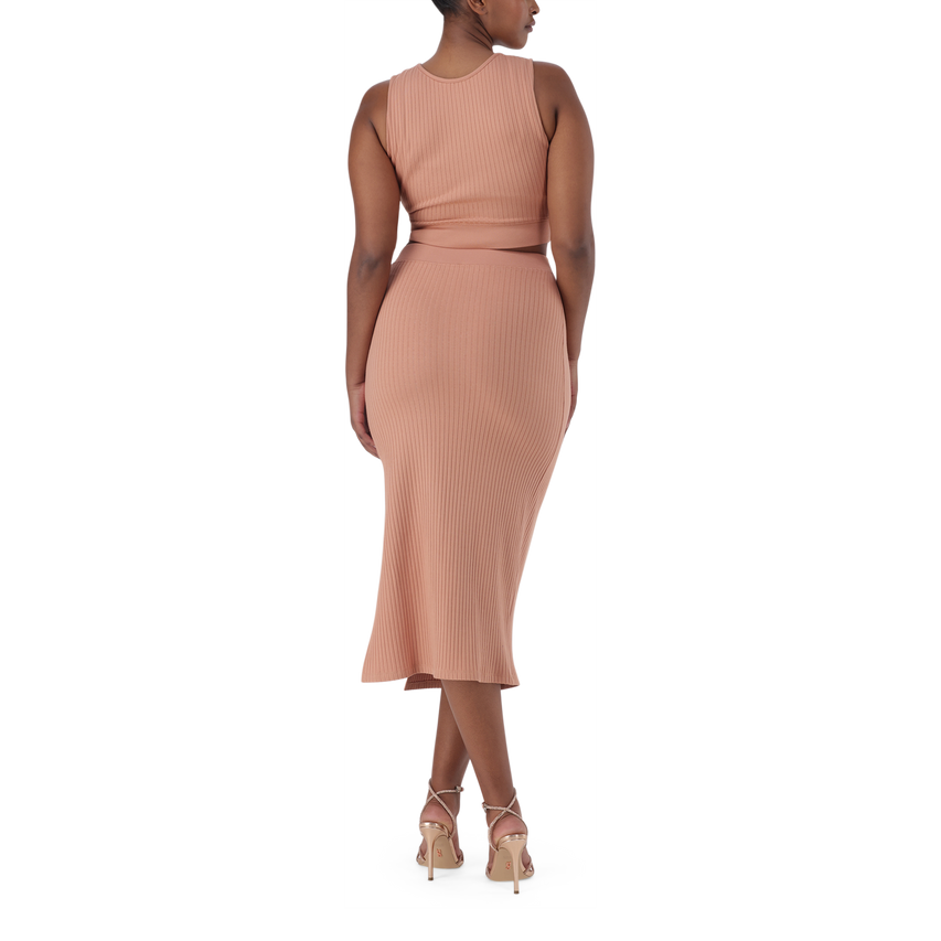 JUANTE TOASTED NUT SWEETHEART SLEEVELESS CROPPED TOP