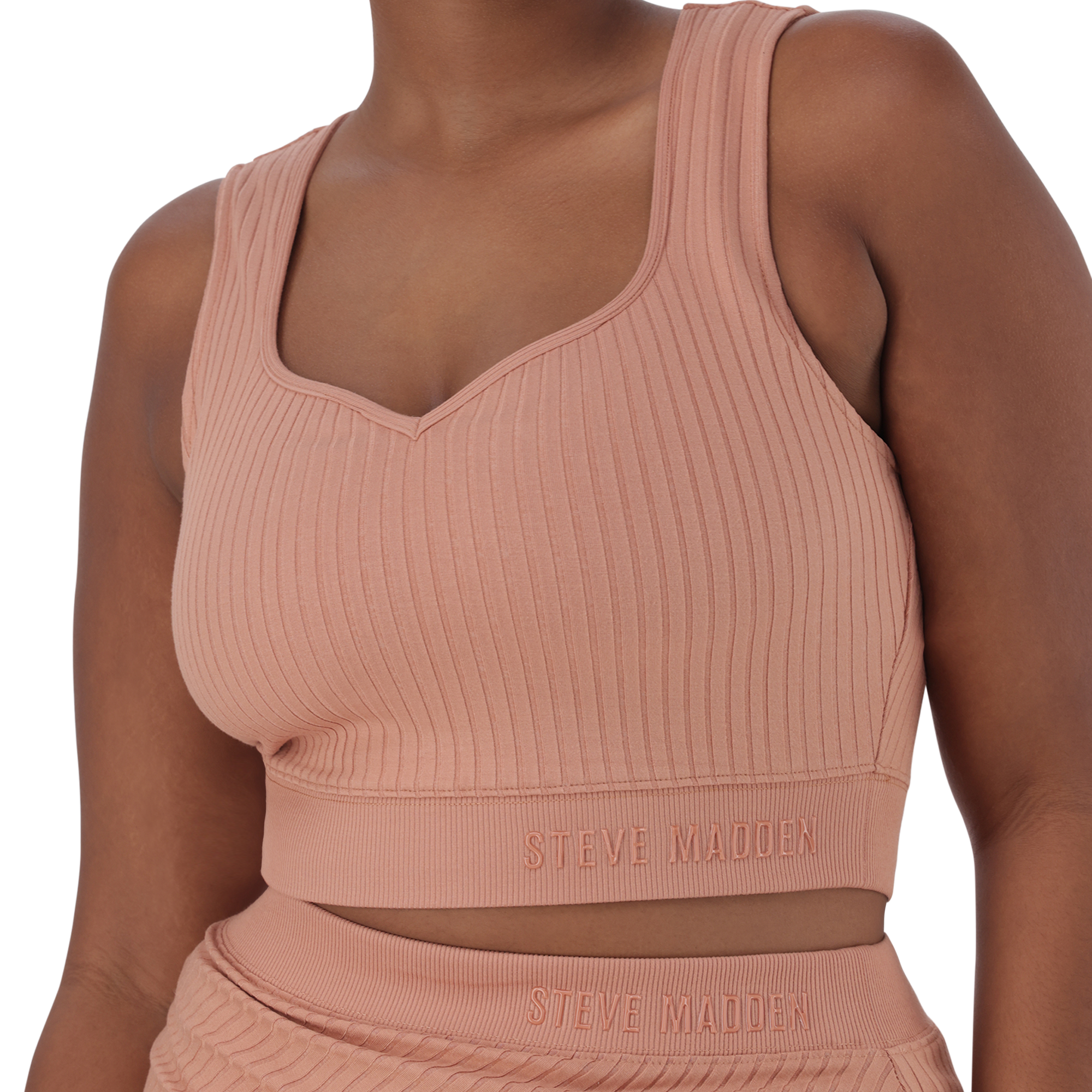 JUANTE TOASTED NUT SWEETHEART SLEEVELESS CROPPED TOP