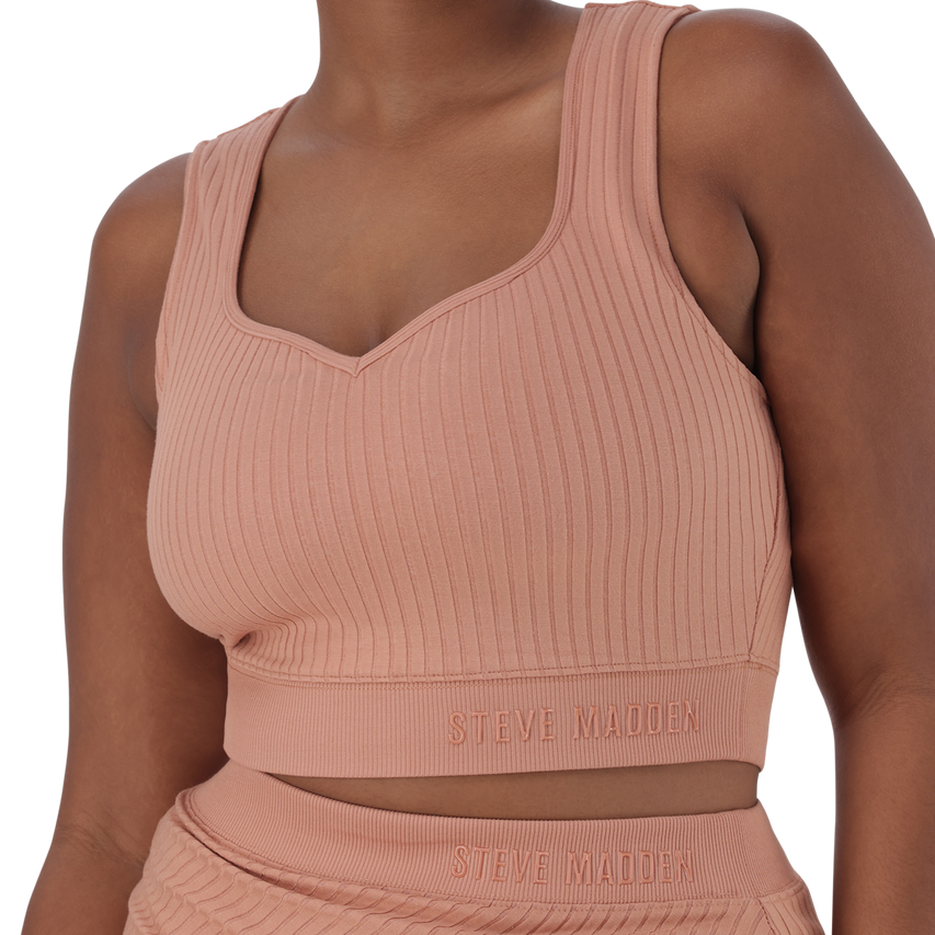 JUANTE TOASTED NUT SWEETHEART SLEEVELESS CROPPED TOP