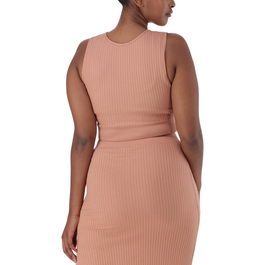 JUANTE TOASTED NUT SWEETHEART SLEEVELESS CROPPED TOP