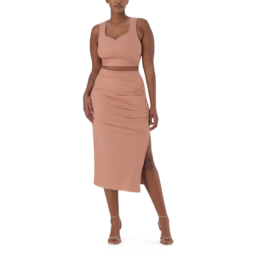 JUANTE TOASTED NUT SWEETHEART SLEEVELESS CROPPED TOP