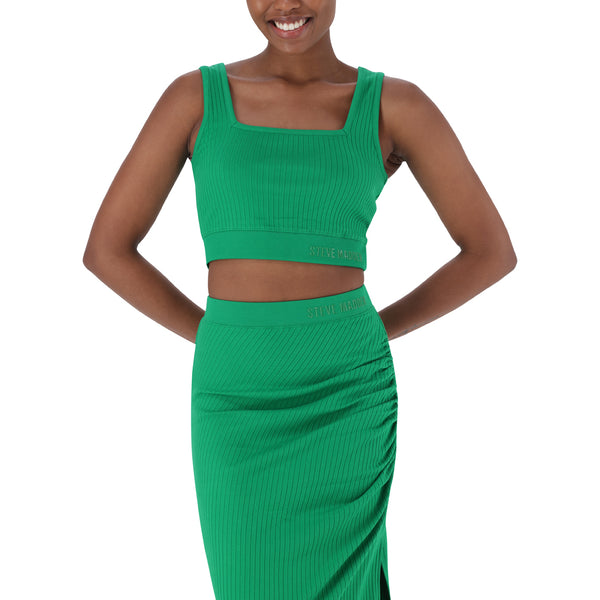 IVY GREEN SQUARE NECK CROP TOP