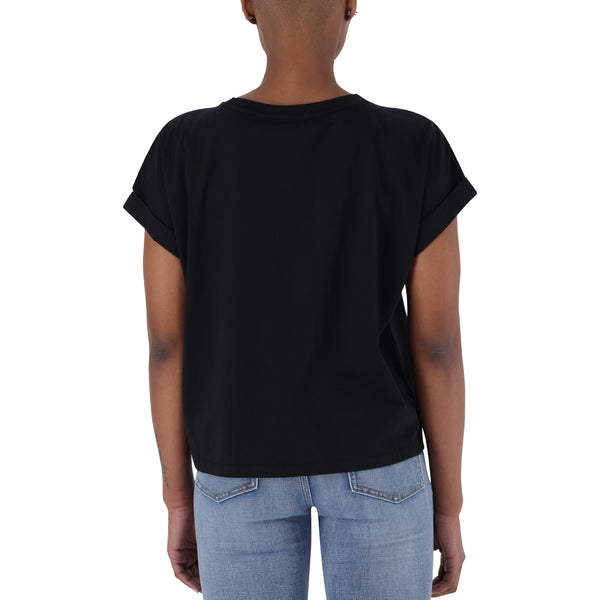BLAIRE BLACK LOGO TEE WITH POPPERS