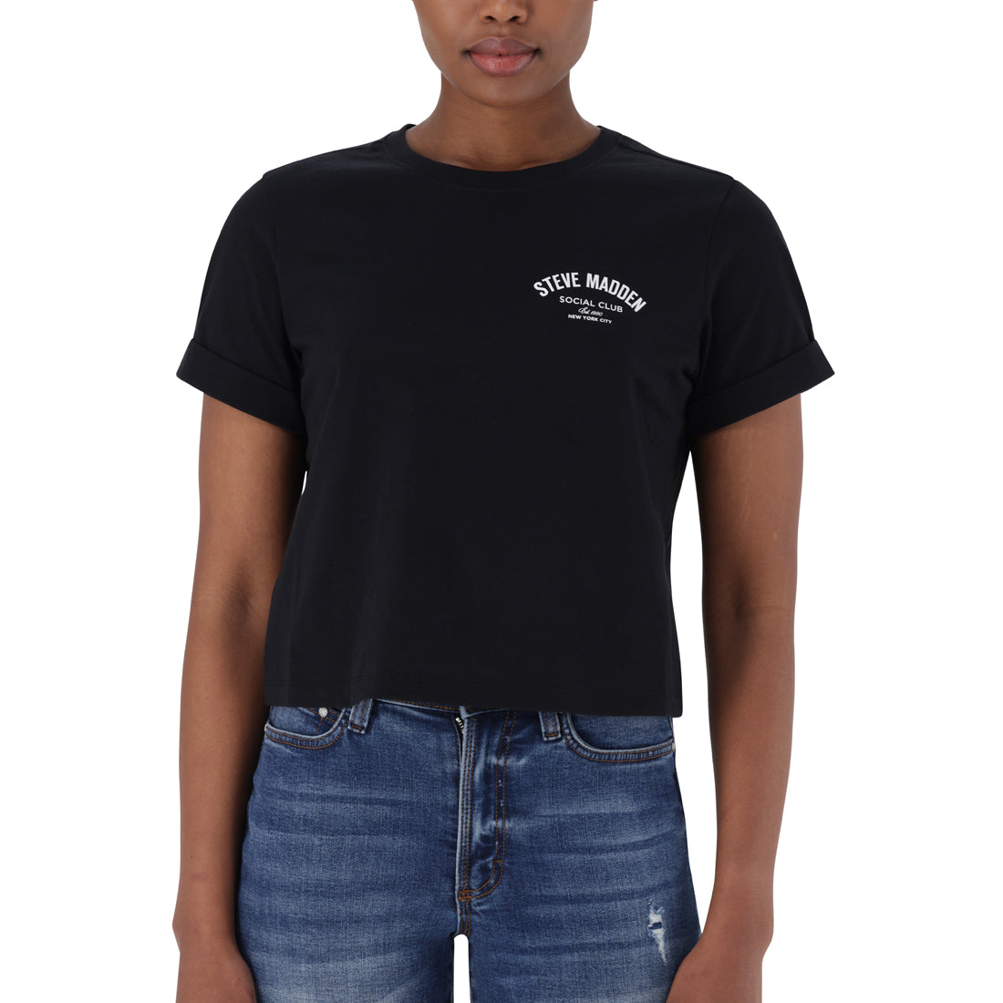 PAMALA BLACK BASIC LOGO TEE