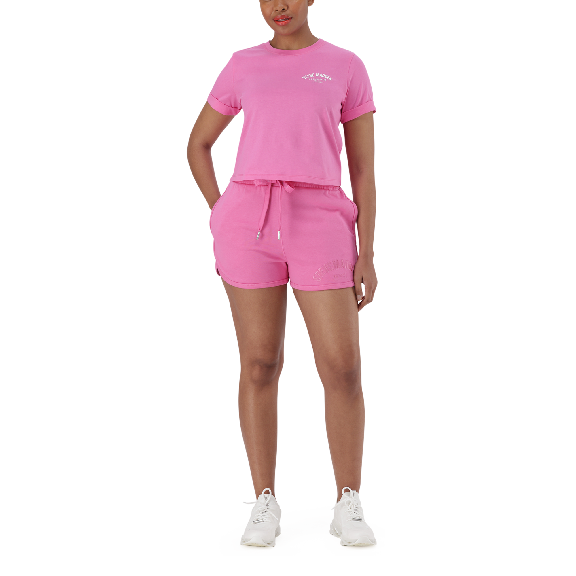 PAMALA BRIGHT PINK BASIC LOGO TEE