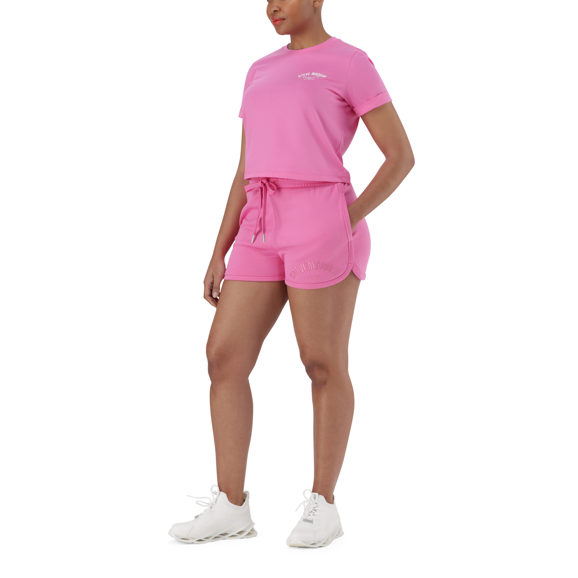 PAMALA BRIGHT PINK BASIC LOGO TEE