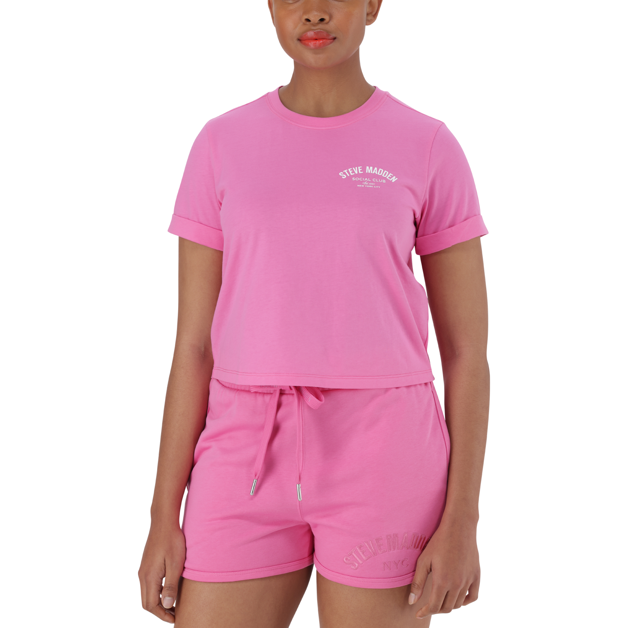 PAMALA BRIGHT PINK BASIC LOGO TEE