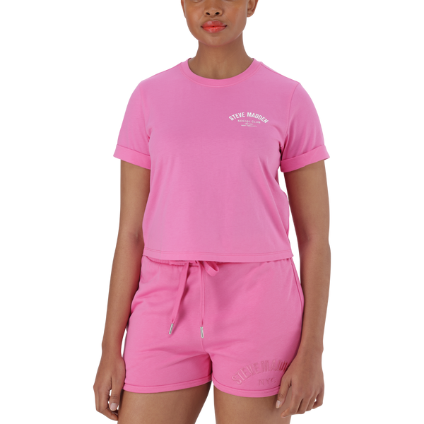 PAMALA BRIGHT PINK BASIC LOGO TEE