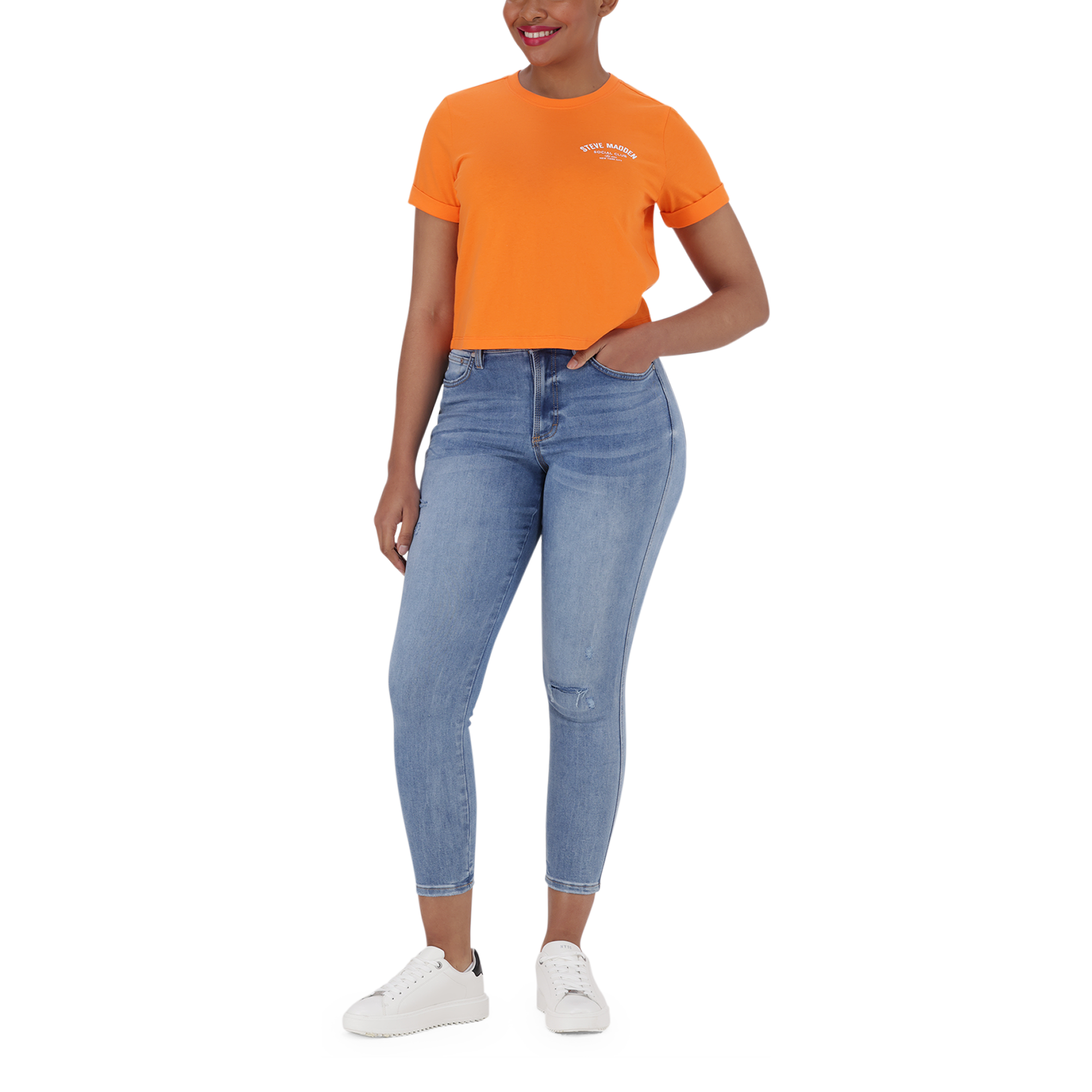 PAMALA ORANGE BASIC LOGO TEE