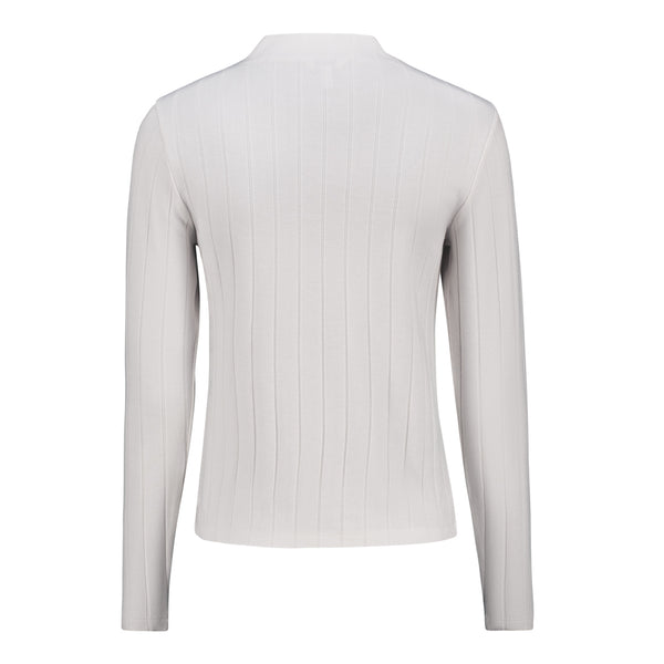 ELIZA WHITE RIB FUNNEL NECK TOP