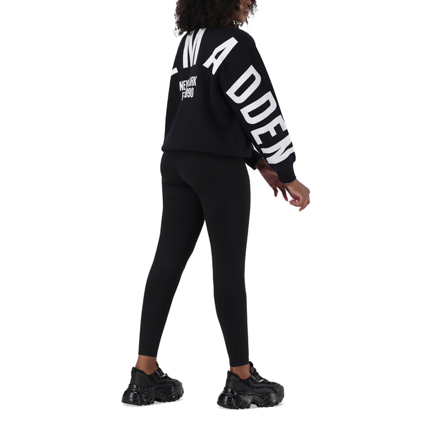 AMELIA BLACK OVERSIZED CREW NECK FLEECE SWEAT