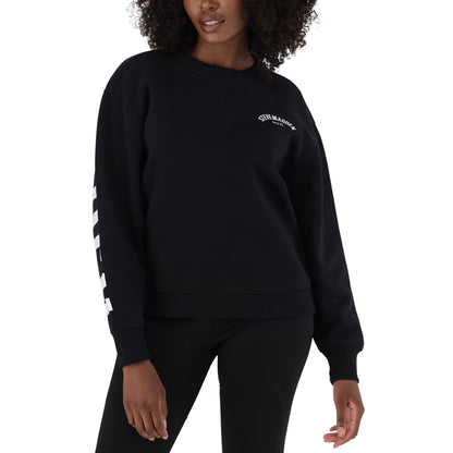 AMELIA BLACK OVERSIZED CREW NECK FLEECE SWEAT