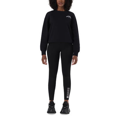 AMELIA BLACK OVERSIZED CREW NECK FLEECE SWEAT